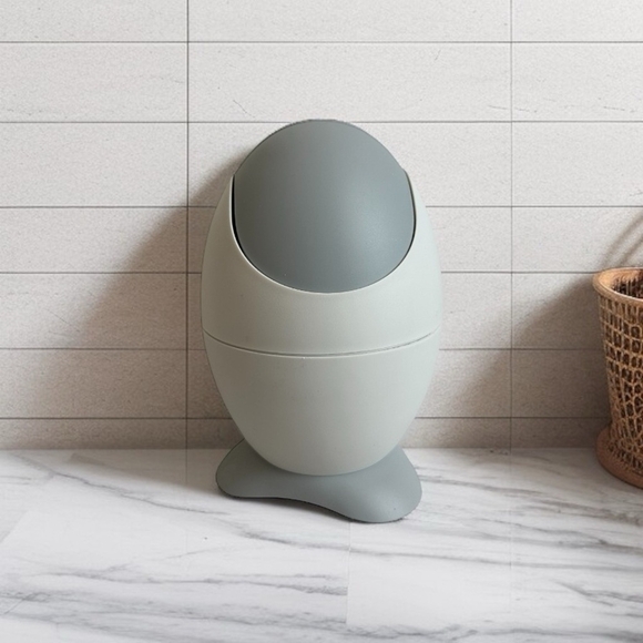 Vintage Biesse Bathroom Waste Bin Small Trash Can Garbage Swing Lid Portable Bin - Picture 1 of 6